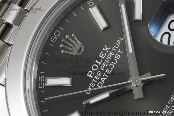 0419 OdorResistant DateJust 41 SS Polished Bezel KING 1:1 Best Edition 904L Steel Gray Stick Dial on Jubilee Bracelet VR 2207